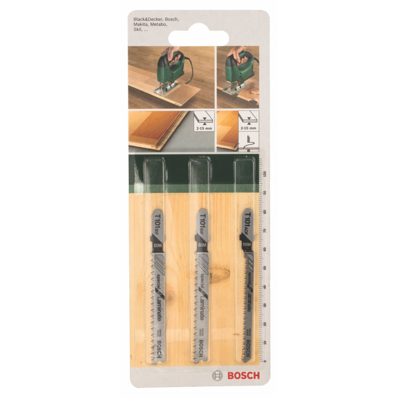 Bosch Outillages 2609256788 Assortiment de lames de scie sauteuse Bois 3 pièces