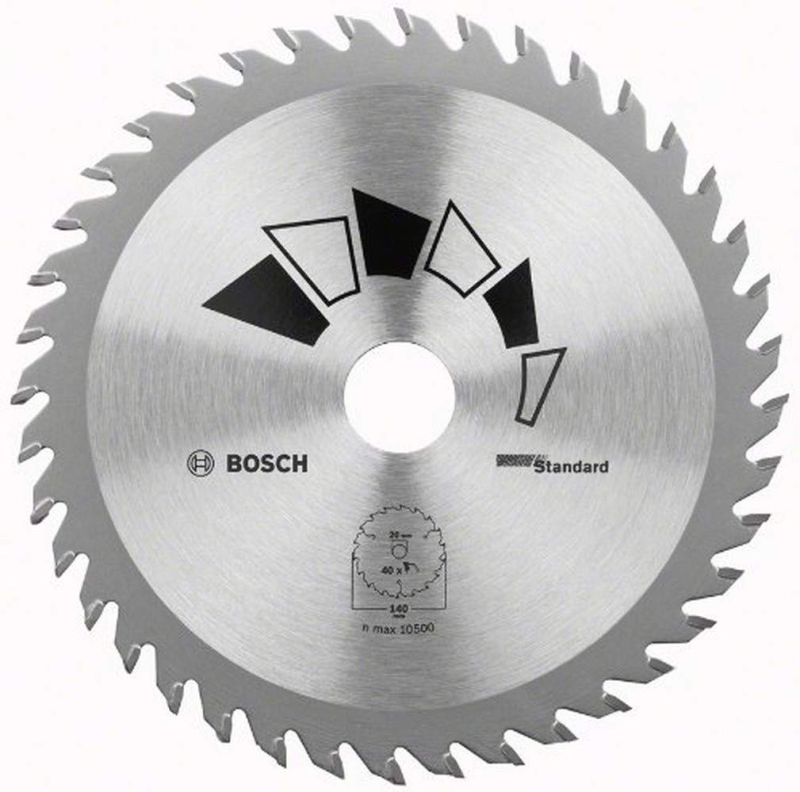 Bosch 1x Lame de Scie Circulaire Standard (pour Bois, Ø 190 x 2.2/1.5 x 20/16 mm, 40 Dents, ATB, avec 1x Bague de Réduction 16 m