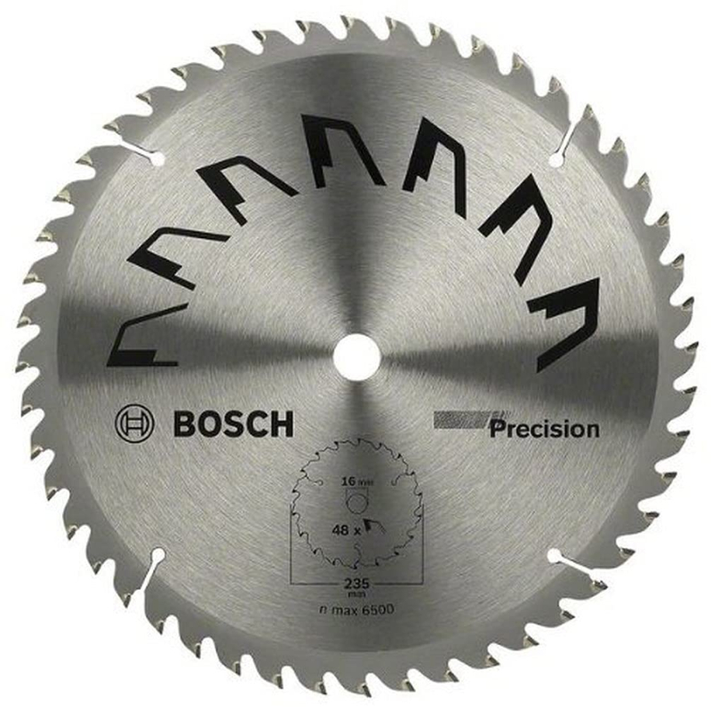 Bosch 1x Lame de Scie Circulaire Precison (pour Bois, Ø 235 x 2.5/1.5 x 16 mm, 48 Dents, ATB, Accessoire Scie Circulaire)