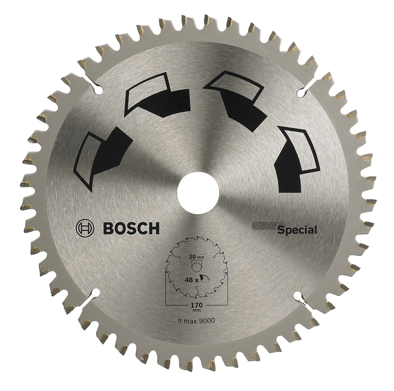 Bosch 1x Lame de Scie Circulaire Special (pour Bois, Métaux non ferreux, Plastique, Ø 170 x 2.5/1.8 x 20/16 mm, 48 Dents, FT, av