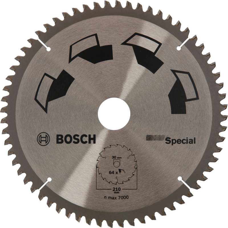 Bosch 1x Lame de Scie Circulaire Special (pour Bois, Métaux non ferreux, Plastique, Ø 210 x 2.5/1.8 x 30 mm, 64 Dents, FT, Acces