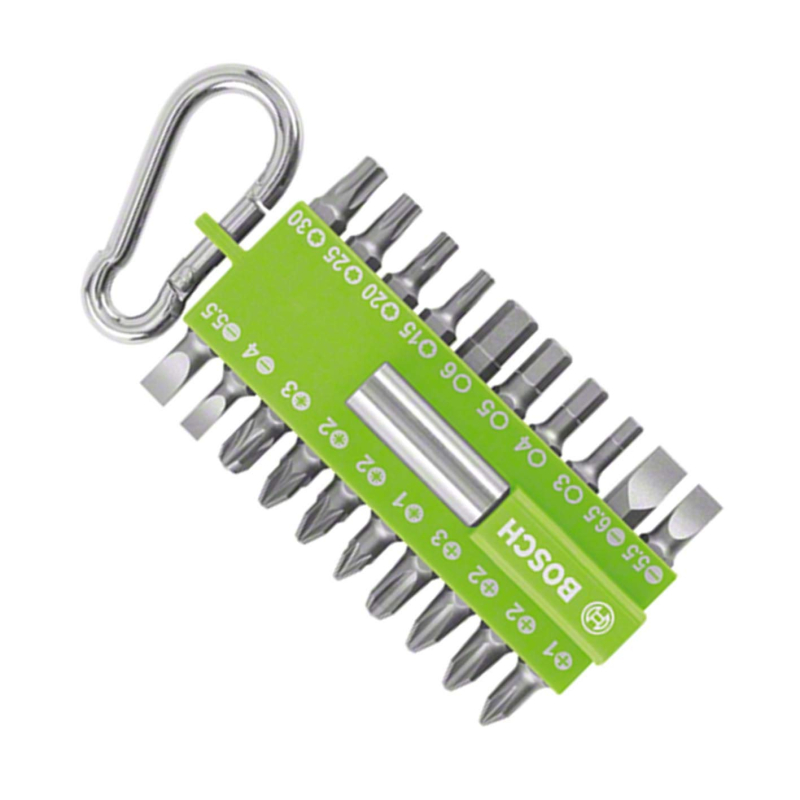 Bosch Assortiment d'embouts de vissage 21 pièces Fuschia Vert (avec porte-embouts universel, mousqueton, embouts pour perceuses 