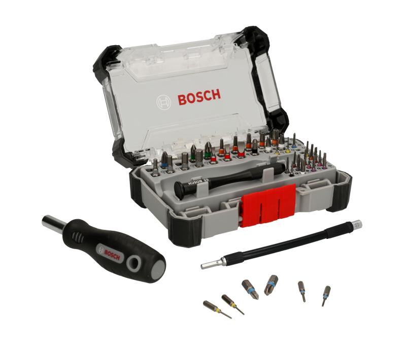 Bosch Lot de 43 embouts de tournevis de précision avec support d'extension flexible