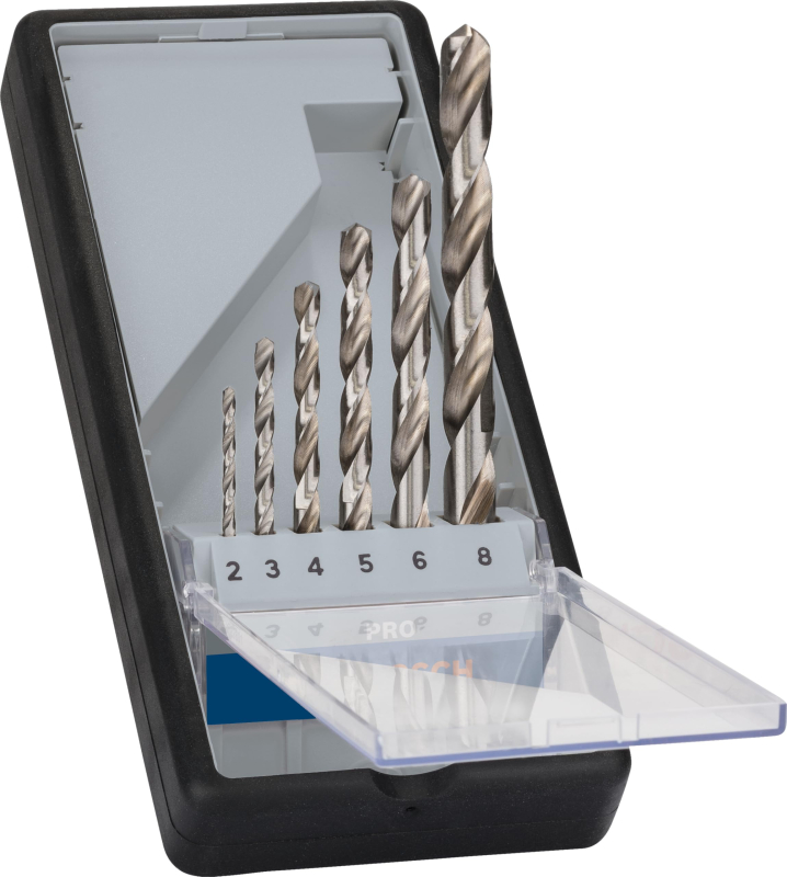 Bosch Outillages Professional 6 pièces HSS-G Coffret de forets à métaux (pour métal, Ø 2-8 mm, Robust Line, Accessoire Perforate