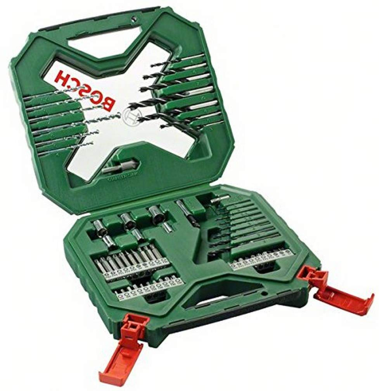 Bosch 60 pièces Ensemble de forets et de tournevis en titane X-Line (pour bois, pierre et métal, accessoires perceuses)