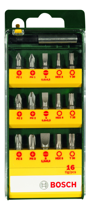 Bosch Outillages 2607019453 Coffret d'embouts pour Visseuse 16 pièces