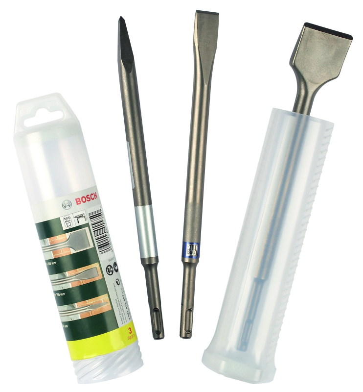 Bosch Outillages 3 pièces it de burins SDS plus (pour le béton et la maçonnerie, accessoires pour marteau burineur) 2607019457 A