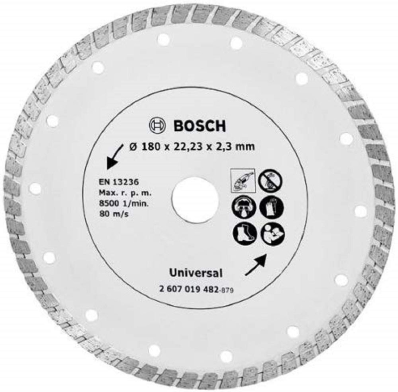 Bosch Outillages Home and Garden 2607019482 Disque diamant pour Meuleuse Turbo 180 mm Argent