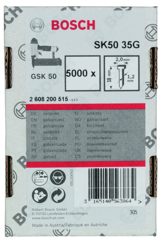 Bosch Outillages 2608200515 Clou à tête fraisée 1,2 mm / 35 mm