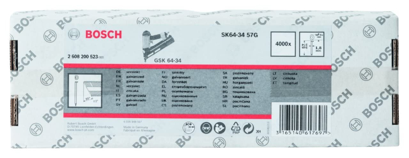 Bosh 2608200523 Pointe à tête fraisée 64-34 57 G 57 mm galvanisé