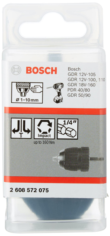 Bosch Outillages 2608572075 Mandrin automatique jusqu'à 10 mm 1-10 mm, 1/4'' - 6k