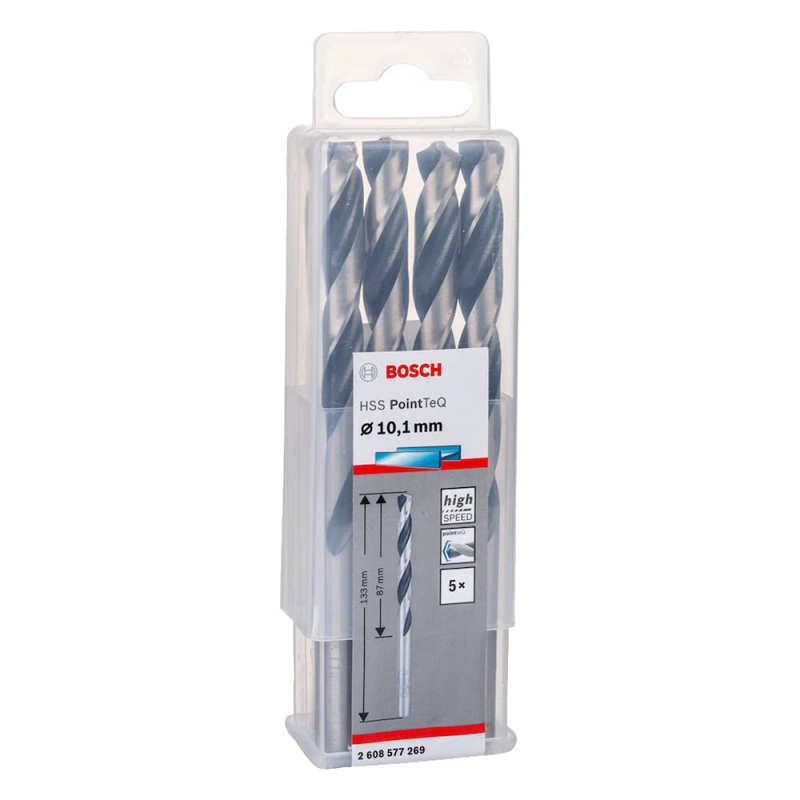 Bosch Professional 5x forets hélicoïdaux HSS PointTeQ (pour métal, 10,1 x 87 x 133 mm, accessoires pour perceuses-visseuses)