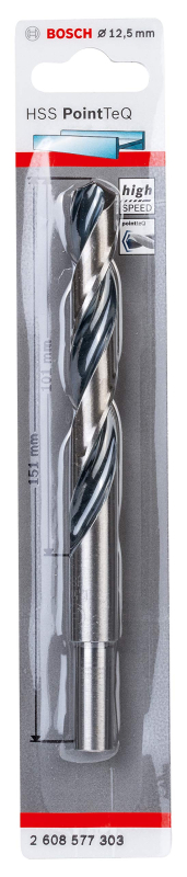 Bosch Outillages Bosch Professional 1x Forets hélicoïdaux HSS PointTeQ (pour métal, emmanchement réduit 12,5 x 101 x 151 mm, acc
