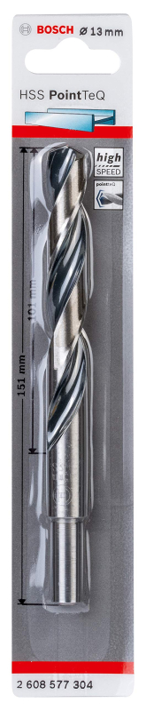 Bosch Professional 1x Forets hélicoïdaux HSS PointTeQ (pour métal, emmanchement réduit 13 x 101 x 151 mm, accessoires pour perce