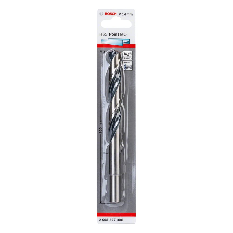 Bosch Outillages 1x Forets hélicoïdaux HSS PointTeQ (pour métal, emmanchement réduit 14 x 108 x 160 mm, accessoires pour perceus