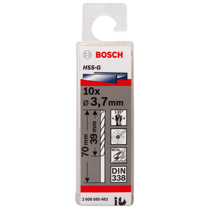 Bosch 10x Foret hélicoïdal PRO Metal HSS-G longueur standard (pour Métaux non ferreux, Acier, Ø 3,70 mm, Professional Accessoire