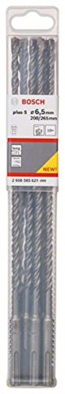 Bosch 2608585621 Foret SDS-plus-5 pour marteau perforateur Ø 6,5 mm Longueur 265 mm 10 pièces