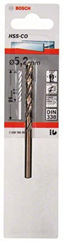 Bosch Outillages 2608585846 Foret à métaux rectifié HSS-Co standard DIN 338 Ø 4 mm