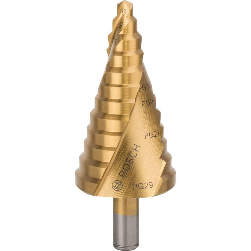 Bosch 2608587435 Fraise étagée queue 3 pans pour presse-étoupes Longueur 93 mm Exécution HSS-TIN