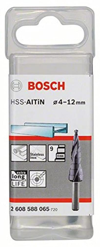 Bosch Outillages 2608588064 Fraise étagée queue 3 pans Longueur 50 mm Exécution HSS-AlTIN