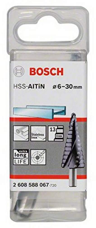 Bosch Outillages 2608588064 Fraise étagée queue 3 pans Longueur 50 mm Exécution HSS-AlTIN