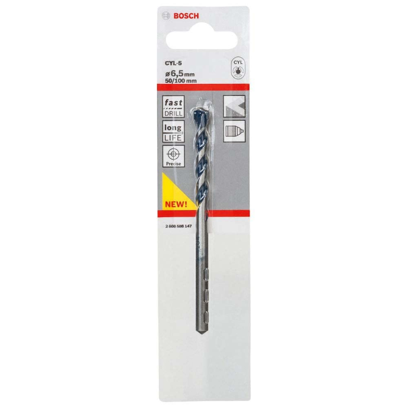 Bosch Outillages 1x Foret à béton CYL-5 Robust Line (pour le béton, Ø 6,5 x 100 mm, accessoires perceuse à percussion)