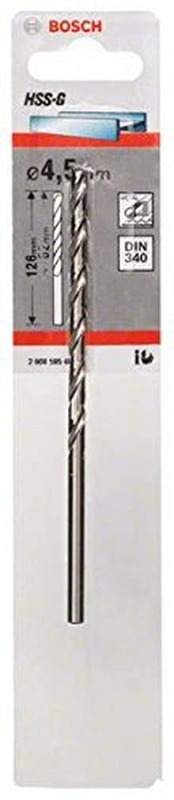 Bosch 2608595681 Foret à métaux rectifié HSS-G DIN 340 Ø 4,5 mm Longueur 126 mm