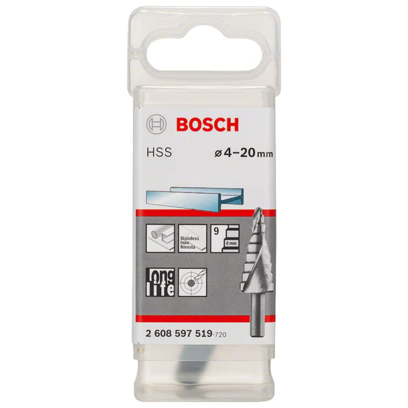 Bosch Outillages 2608597518 Fraise étagée queue 3 pans Longueur 50 mm Exécution HSS
