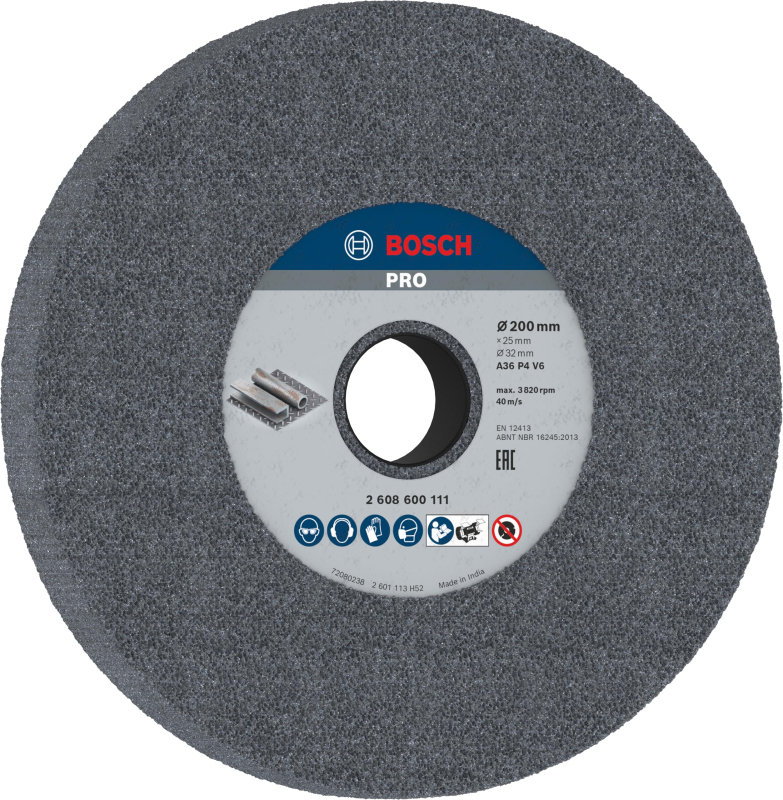 Bosch 1x Meule assiette PRO Longlife pour touret à meuler d'établi et alésage 32 mm (pour Acier, Fonte, Ø mm, Professional Acces