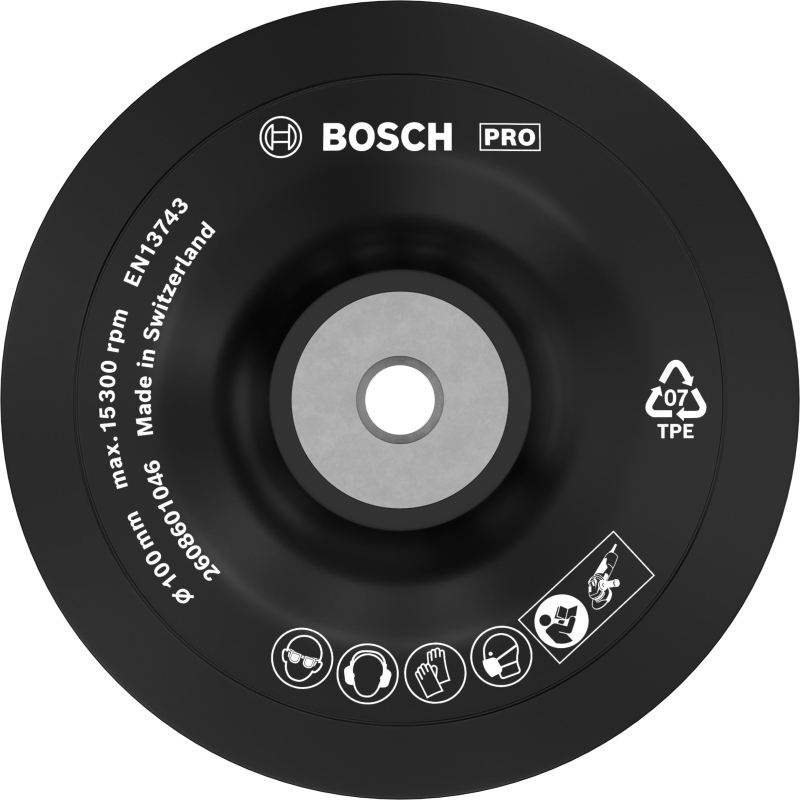 Bosch 1x PRO Backing Pad pour petites meuleuses angulaires, M10, souple (Ø 100 mm, Professional Accessoire Petite meuleuse angul