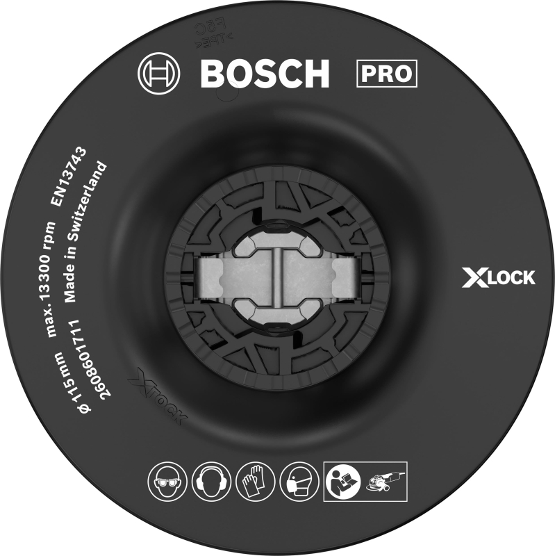 Bosch 1x PRO Backing Pad pour petites meuleuses angulaires, X-Lock, doux (Ø 115 mm, Professional Accessoire Petite meuleuse angu