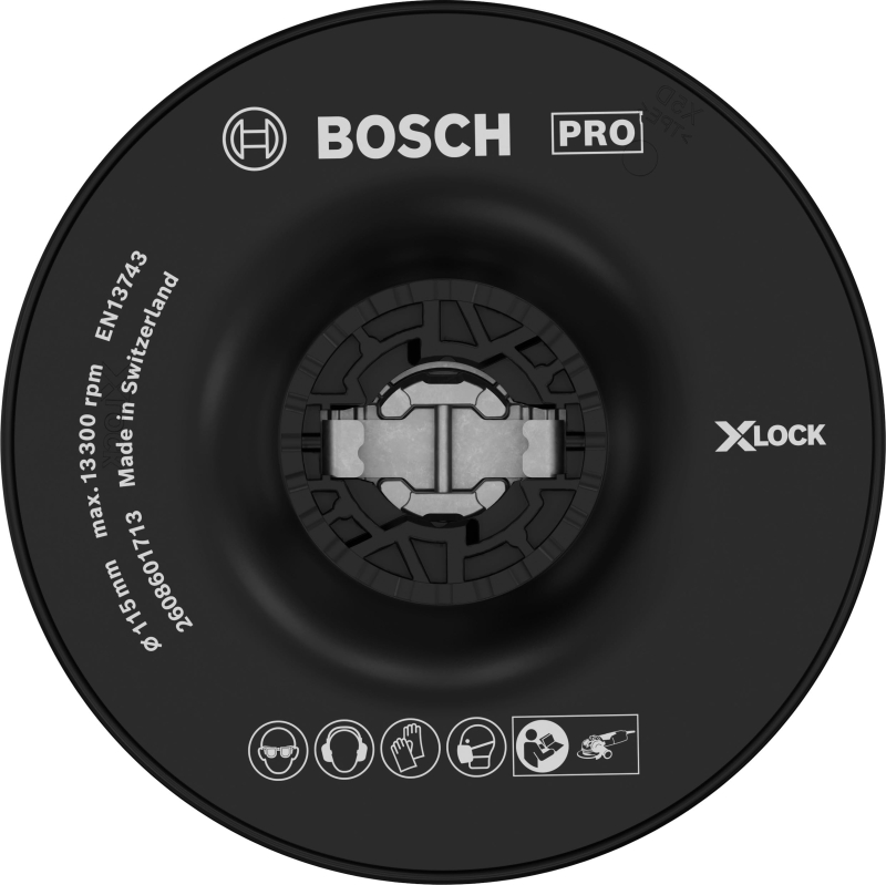 Bosch 1x PRO Backing Pad pour petites meuleuses angulaires, X-Lock, dur (Ø 115 mm, Professional Accessoire Petite meuleuse angul