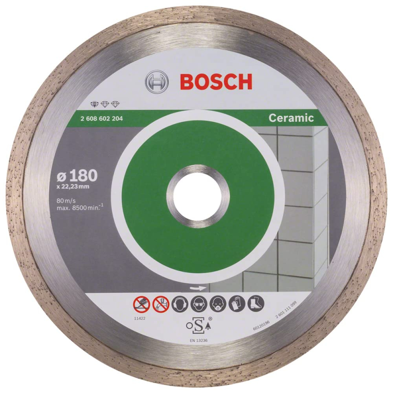 Bosch Outillages 2608602204 Disque à tronçonner diamanté standard for ceramic 180 x 22,23 x 1,6 x 7 mm