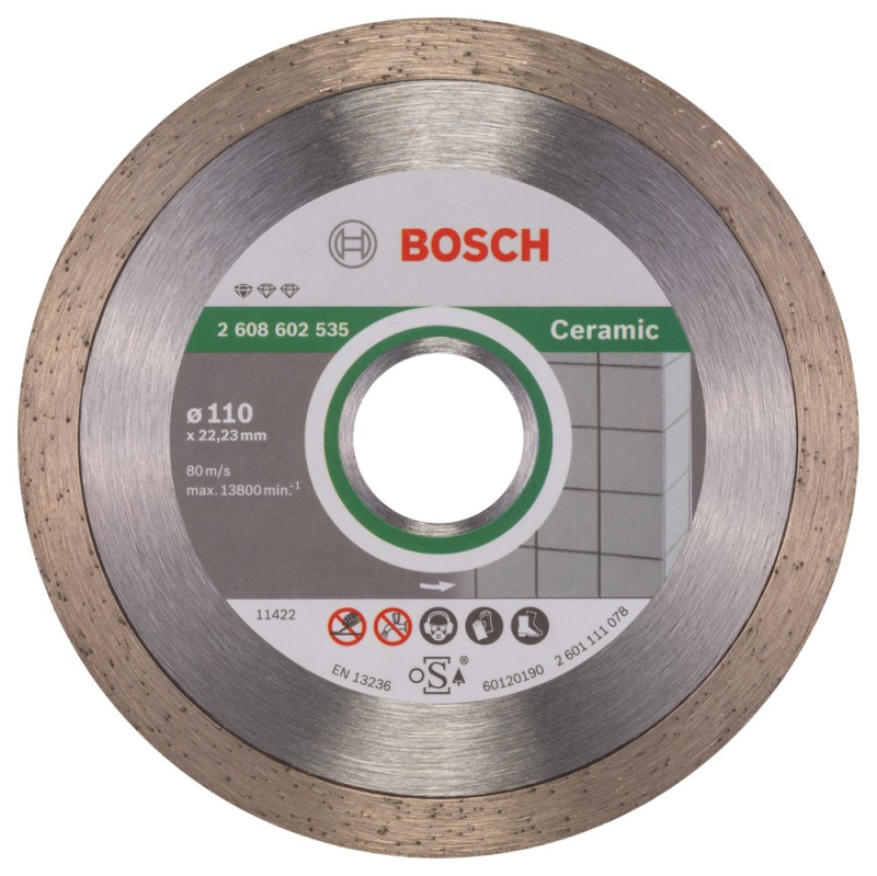 Bosch Outillages 2608602535 Disque à tronçonner diamanté standard for ceramic 110 x 22,23 x 1,6 x 7,5 mm