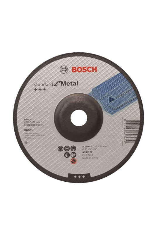 Bosch 1x Disque abrasif PRO Metal Longlife pour grande meuleuse angulaire et alésage 22,23 mm (pour Acier, Ø 180 mm, Professiona