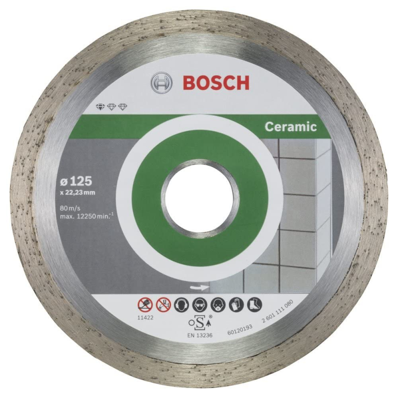 Bosch Outillages 2608603232 Disque à tronçonner diamanté standard for ceramic 125 x 22,23 x 1,6 x 7 mm