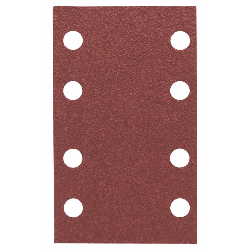 Bosch Outillages Feuille Abrasif pour Ponceuses Orbitales, 8 Trous, 60 Grain, 80mm x 133mm, Lot de 10