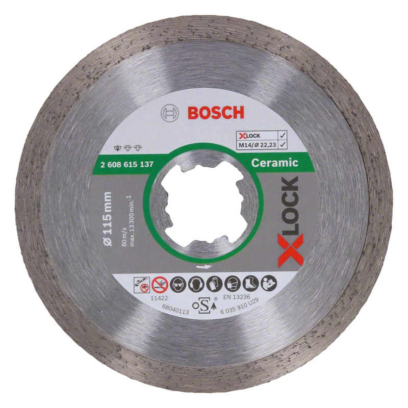 Bosch Professional 1x Disque à Tronçonner Diamanté X-LOCK Standard for Ceramic (pour Carrelages, Carreaux Tendres, 110 x 22,23 x