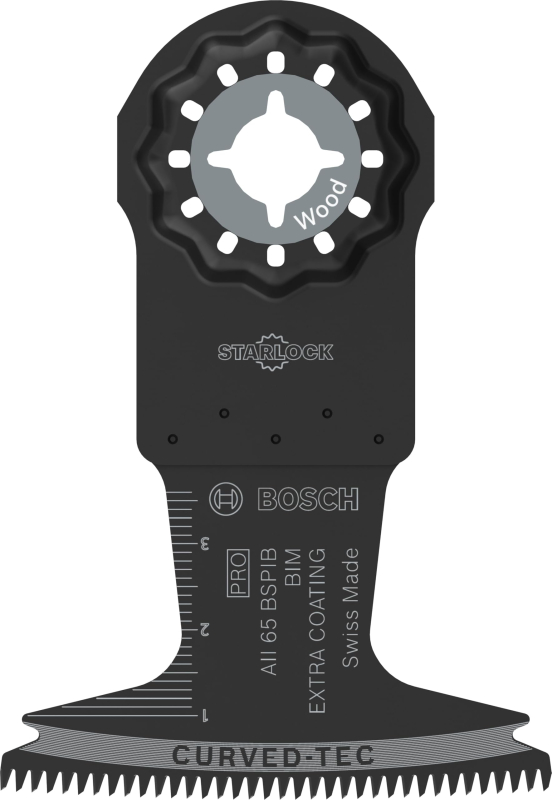 Bosch 1x Lame pour outil multifonctions PRO Multi Material AII 65 BSPIB (pour Bois dur, Panneaux plastifiés, Largeur 65 mm, Prof
