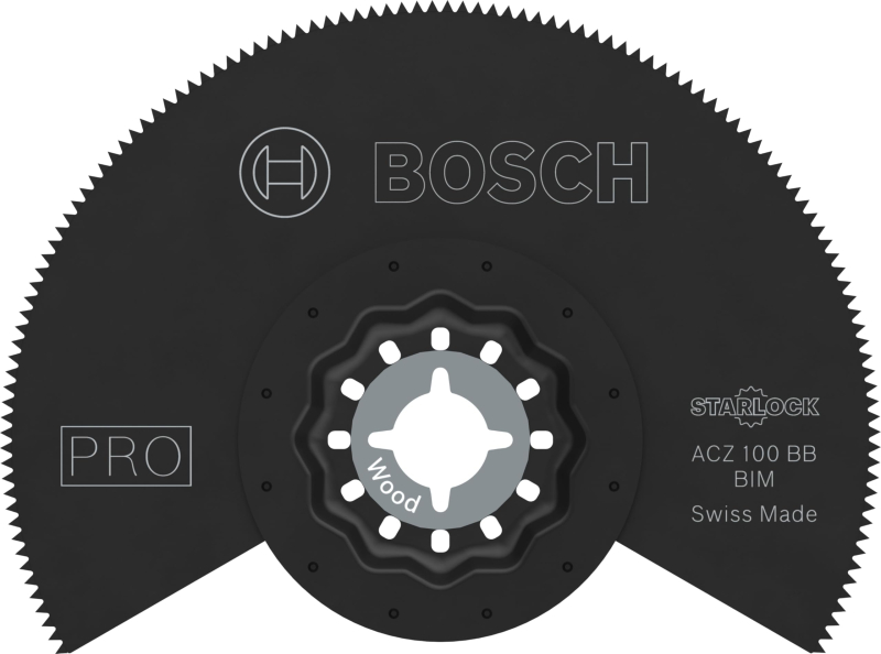 Bosch 1x Lame pour outil multifonctions PRO Multi Material ACZ 100 BB (pour Vinyle stratifié solide, PVC, Bois clouté, Ø 100 mm,