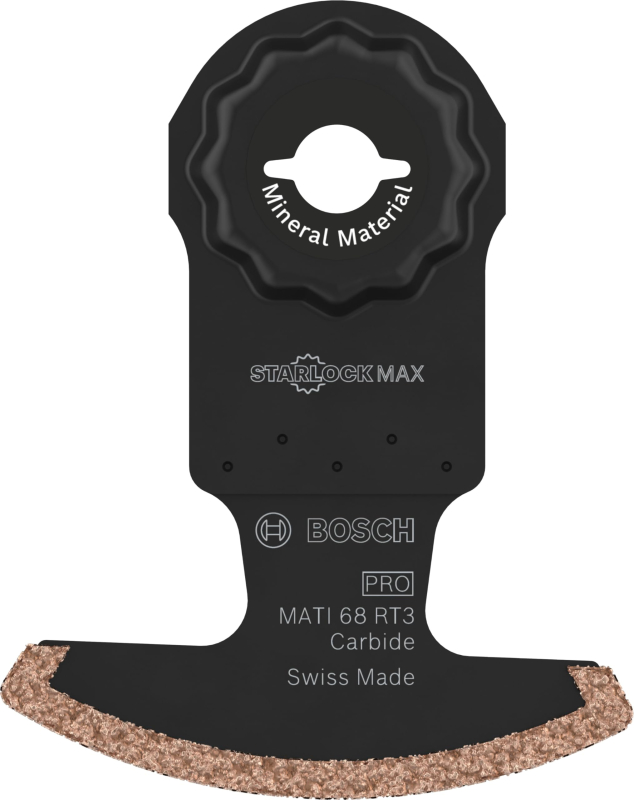 Bosch 1x Lame pour outil multifonctions PRO Multi Material MATI 68 RT3 (pour Mortier, Béton cellulaire, Largeur 68 mm, Professio