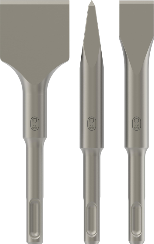 Bosch 3x Coffret de burins PRO SDS plus-4C, burin court, 3 pièces (pour Béton, Brique, Ø mm, Professional Accessoire Marteau bur