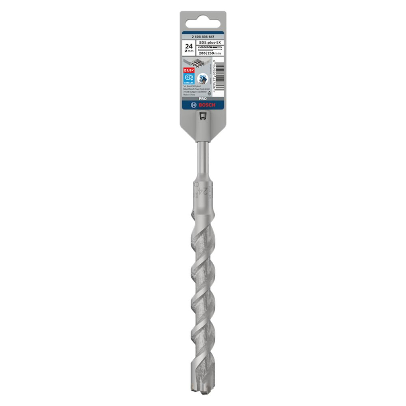 Bosch 1x Foret PRO SDS plus-5X (pour Béton armé, Béton, Ø 24,00 mm, Professional Accessoire Marteau burineur)
