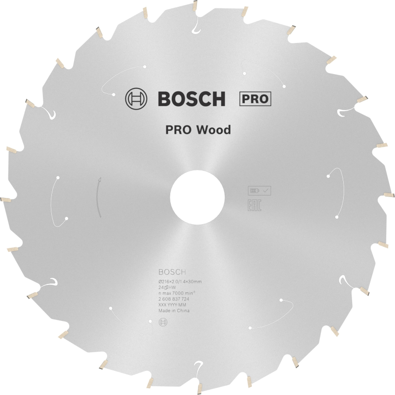 Bosch 1x Lame de scie circulaire PRO Wood pour scies à onglets sans fil (pour Bois résineux, Bois dur, Ø mm, Professional Access