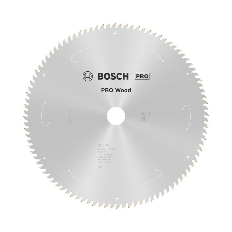 Bosch 1x Lame de scie circulaire PRO Wood pour scies à onglets sans fil (pour Bois résineux, Bois dur, Ø mm, Professional Access