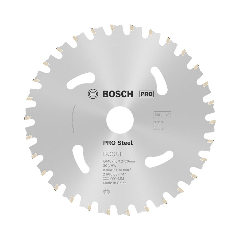 Bosch 1x Lames de scie circulaire PRO Steel pour scies à sec portatives sans fil (pour Acier, Ø mm, Professional Accessoire Scie