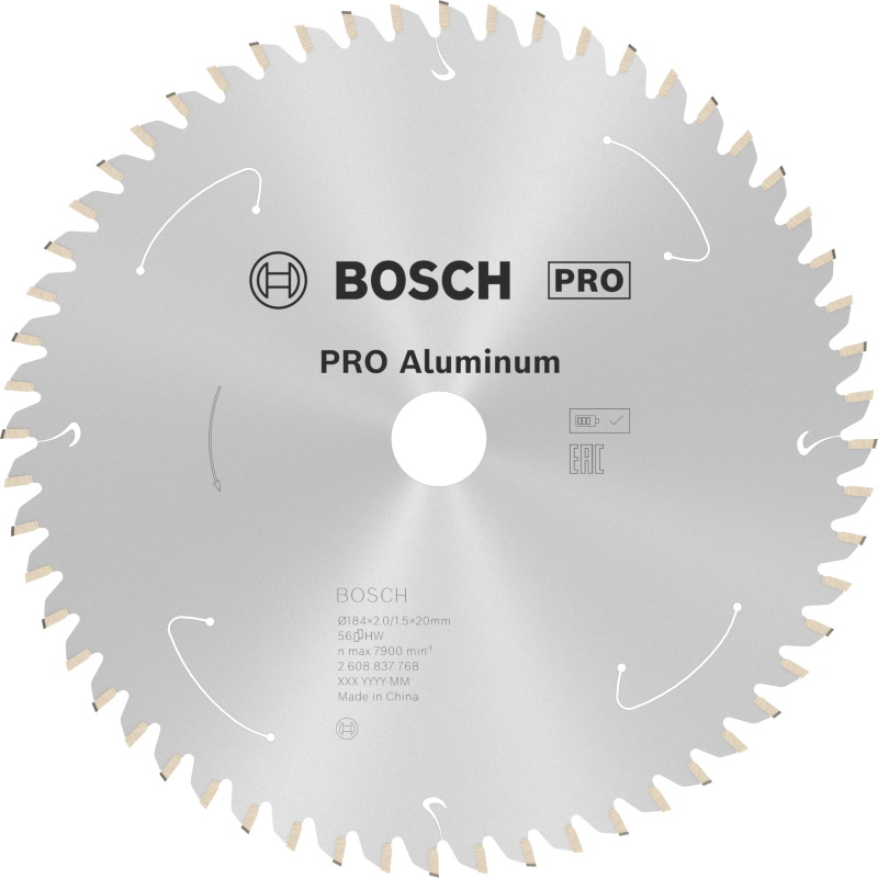 Bosch 1x Lame de scie circulaire PRO Aluminium pour scies portatives sans fil (pour Aluminium, Métaux non ferreux, Ø mm, Profess