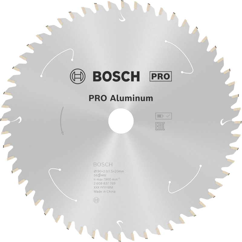 Bosch 1x Lame de scie circulaire PRO Aluminium pour scies portatives sans fil (pour Aluminium, Métaux non ferreux, Ø mm, Profess