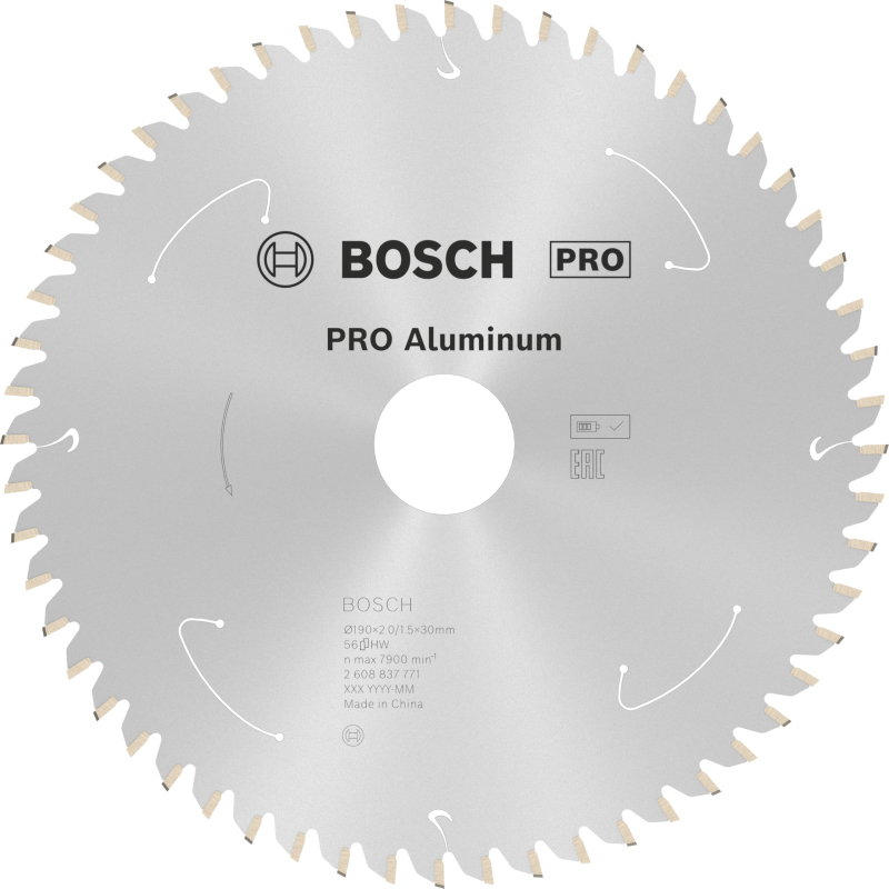 Bosch 1x Lame de scie circulaire PRO Aluminium pour scies portatives sans fil (pour Aluminium, Métaux non ferreux, Ø mm, Profess