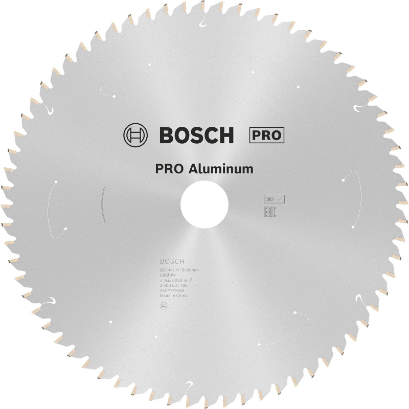 Bosch 1x Lame de scie circulaire PRO Aluminium pour scies sur table sans fil (pour Aluminium, Métaux non ferreux, Ø mm, Professi